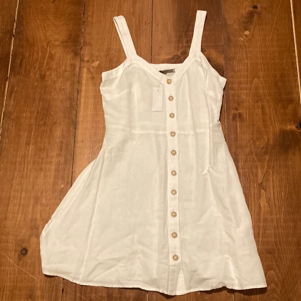 LOFT White Button-Front Sundress
